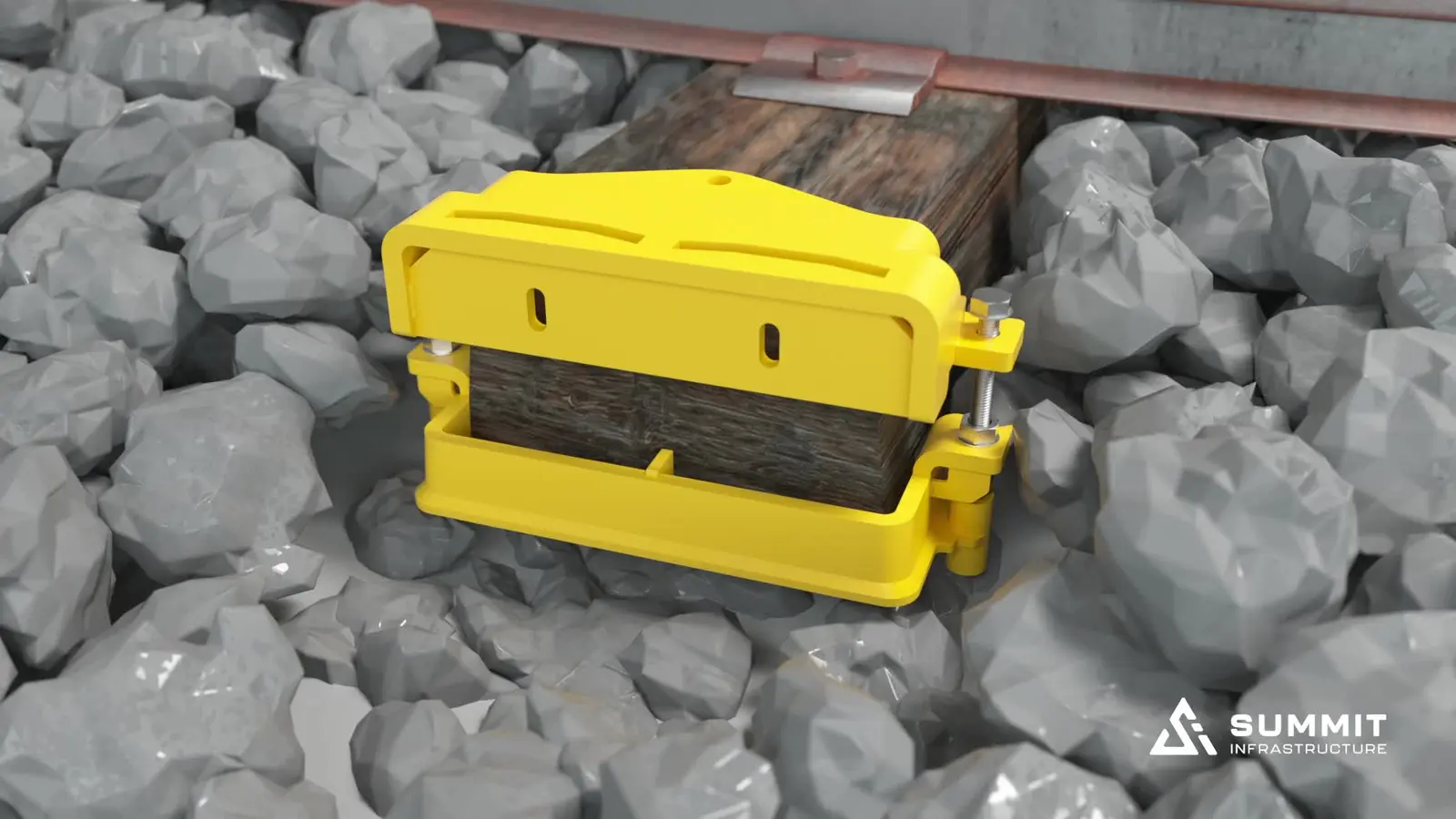 Summit lateral resistance plate fitted to a railway tie